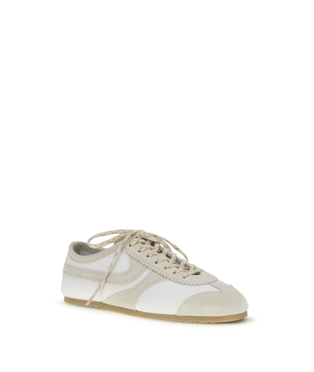 DRIES VAN NOTEN Бежевые кожаные кроссовки, фото 2