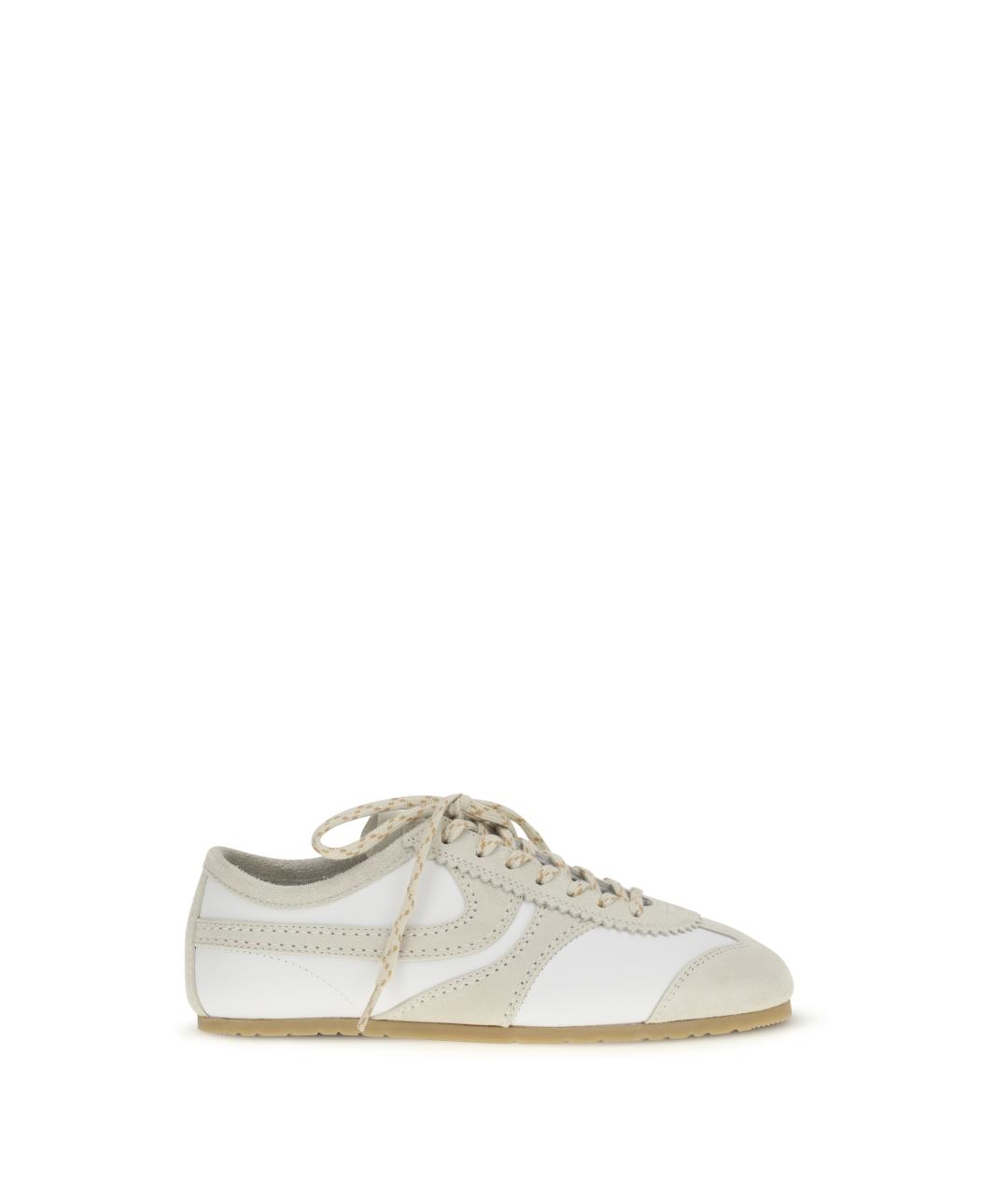 DRIES VAN NOTEN Бежевые кожаные кроссовки, фото 5