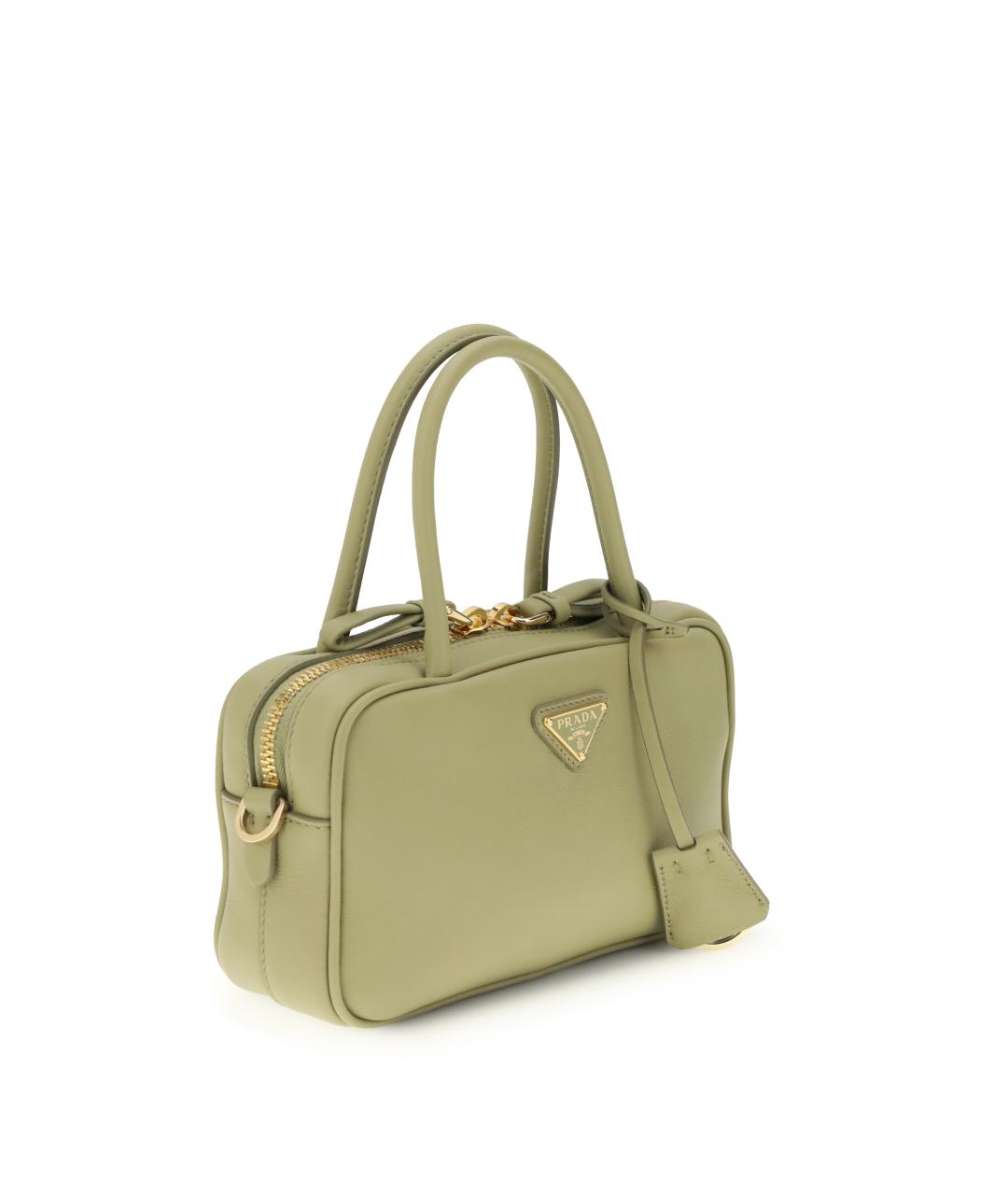 PRADA Зеленая кожаная сумка тоут, фото 2
