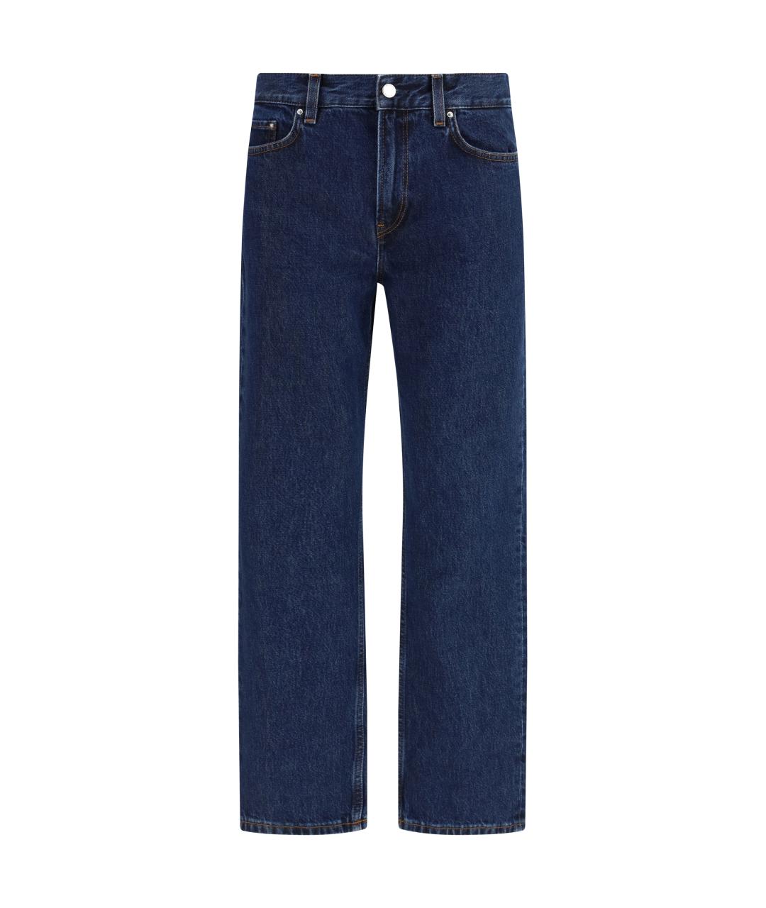 TOTEME Синие хлопковые прямые джинсы, фото 1