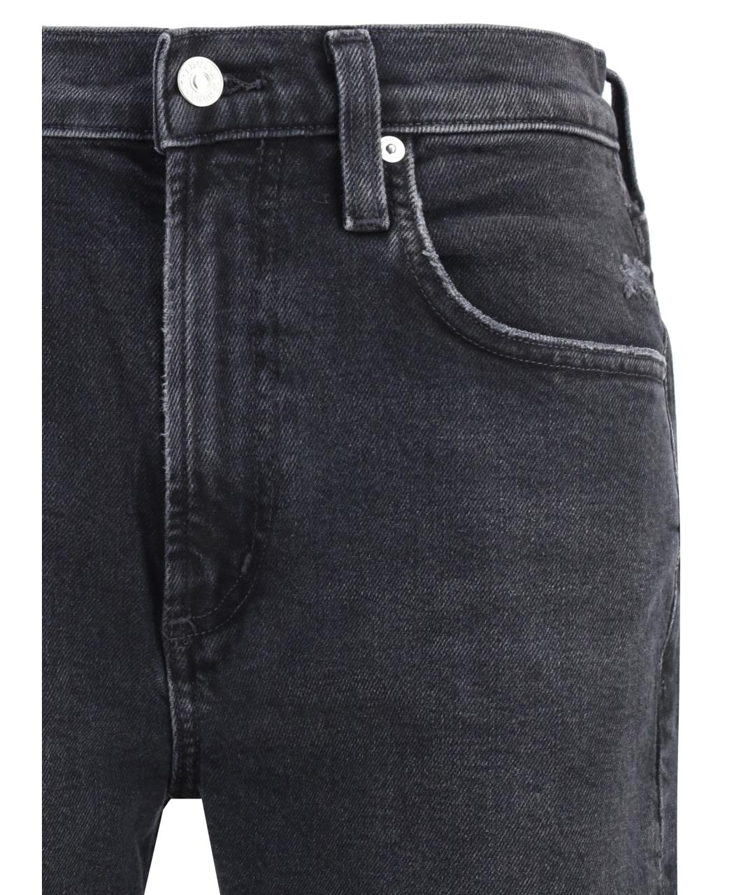 Citizien Of Humanity Черные хлопковые прямые джинсы, фото 3