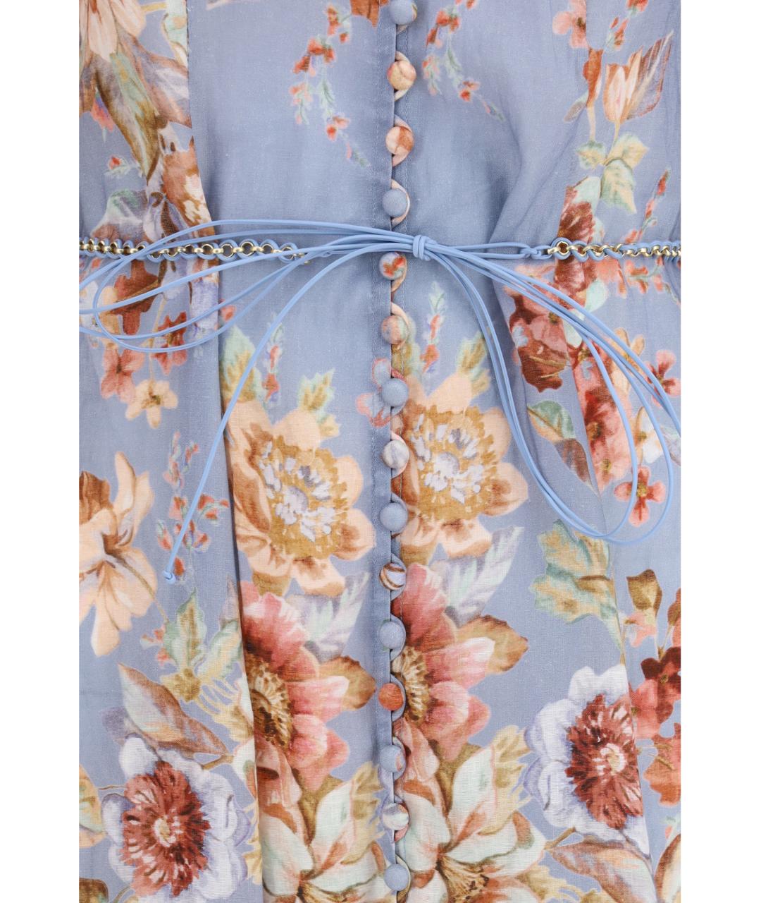 ZIMMERMANN Мульти льняное повседневное платье, фото 3