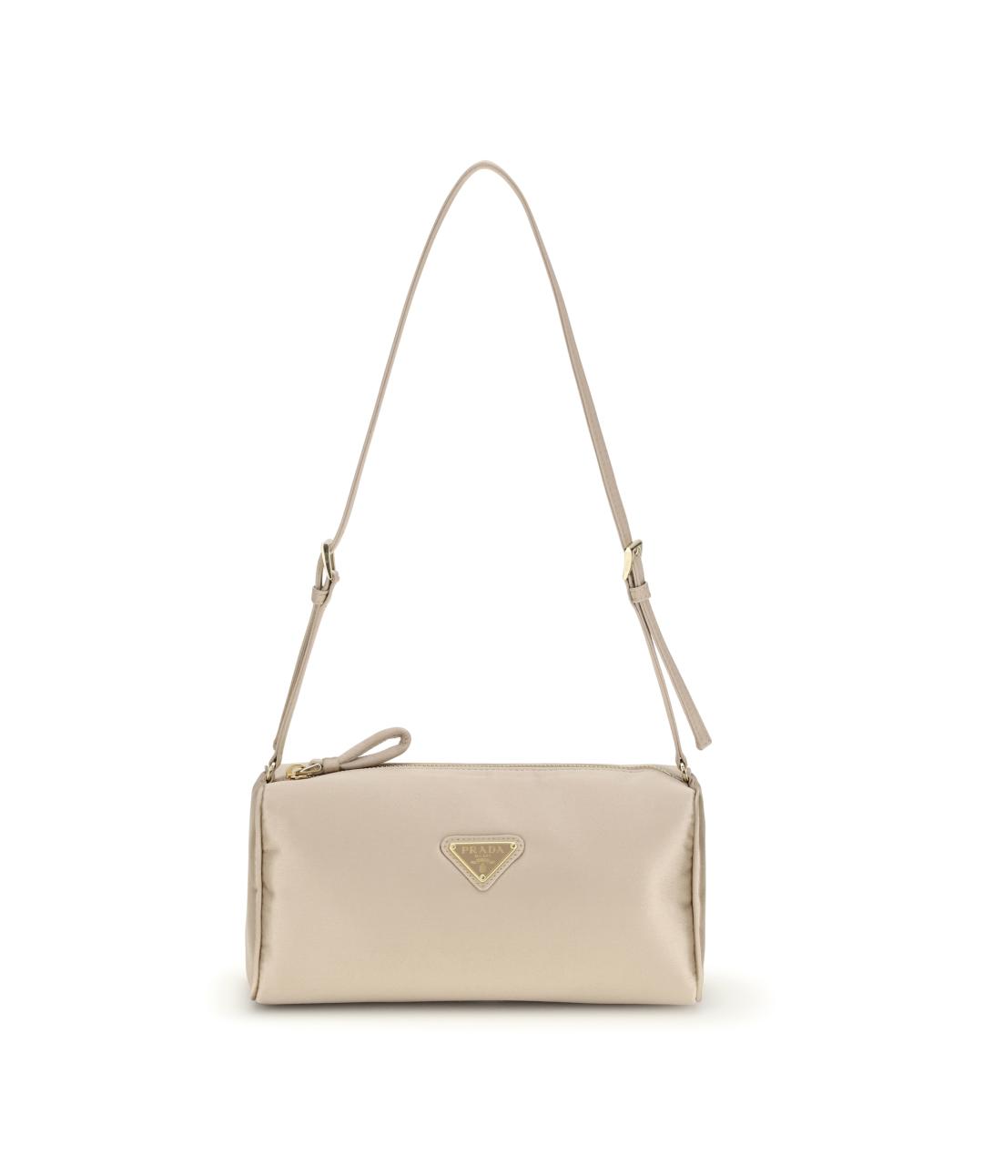 PRADA Бежевая тканевая сумка через плечо, фото 1