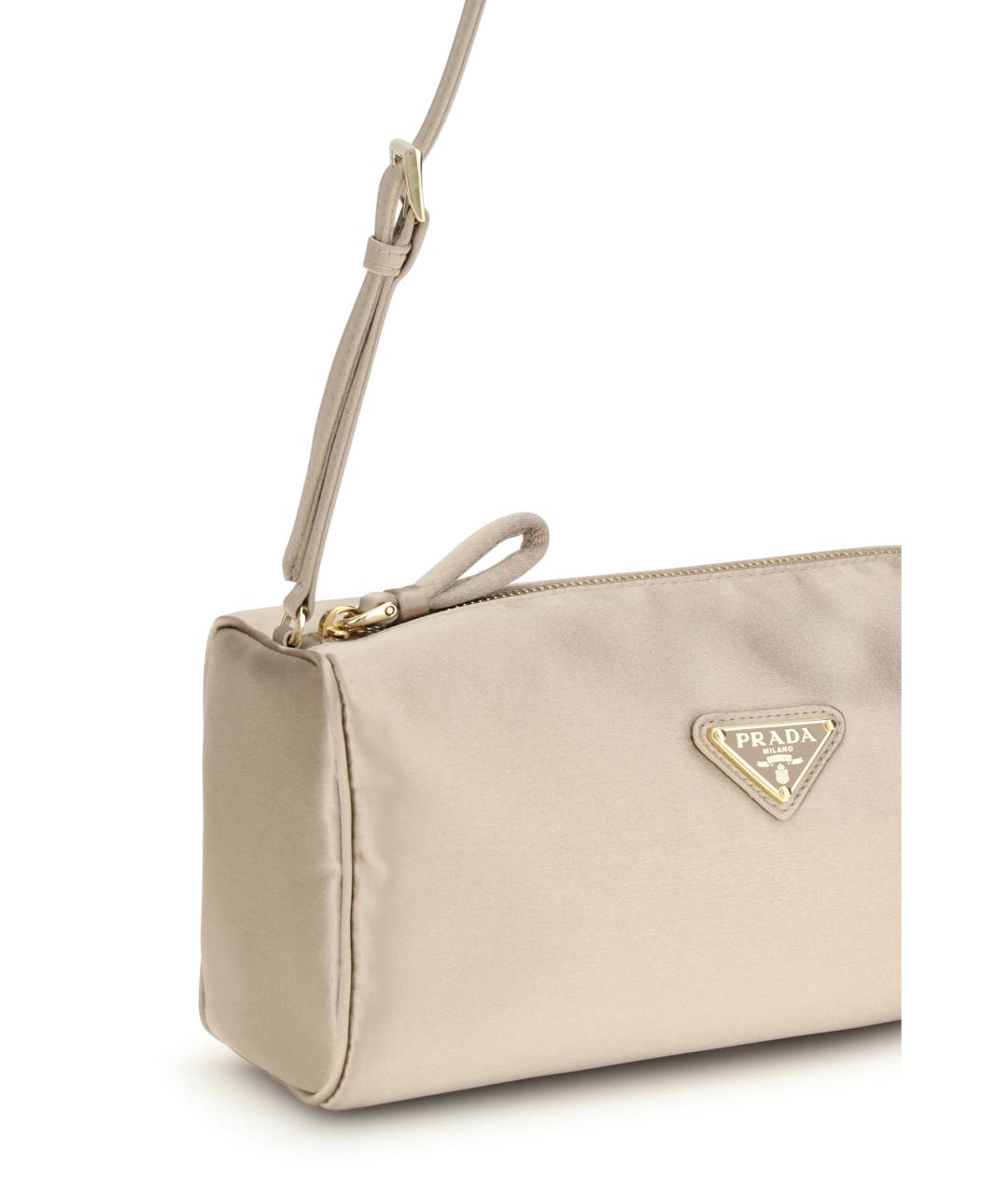 PRADA Бежевая тканевая сумка через плечо, фото 4