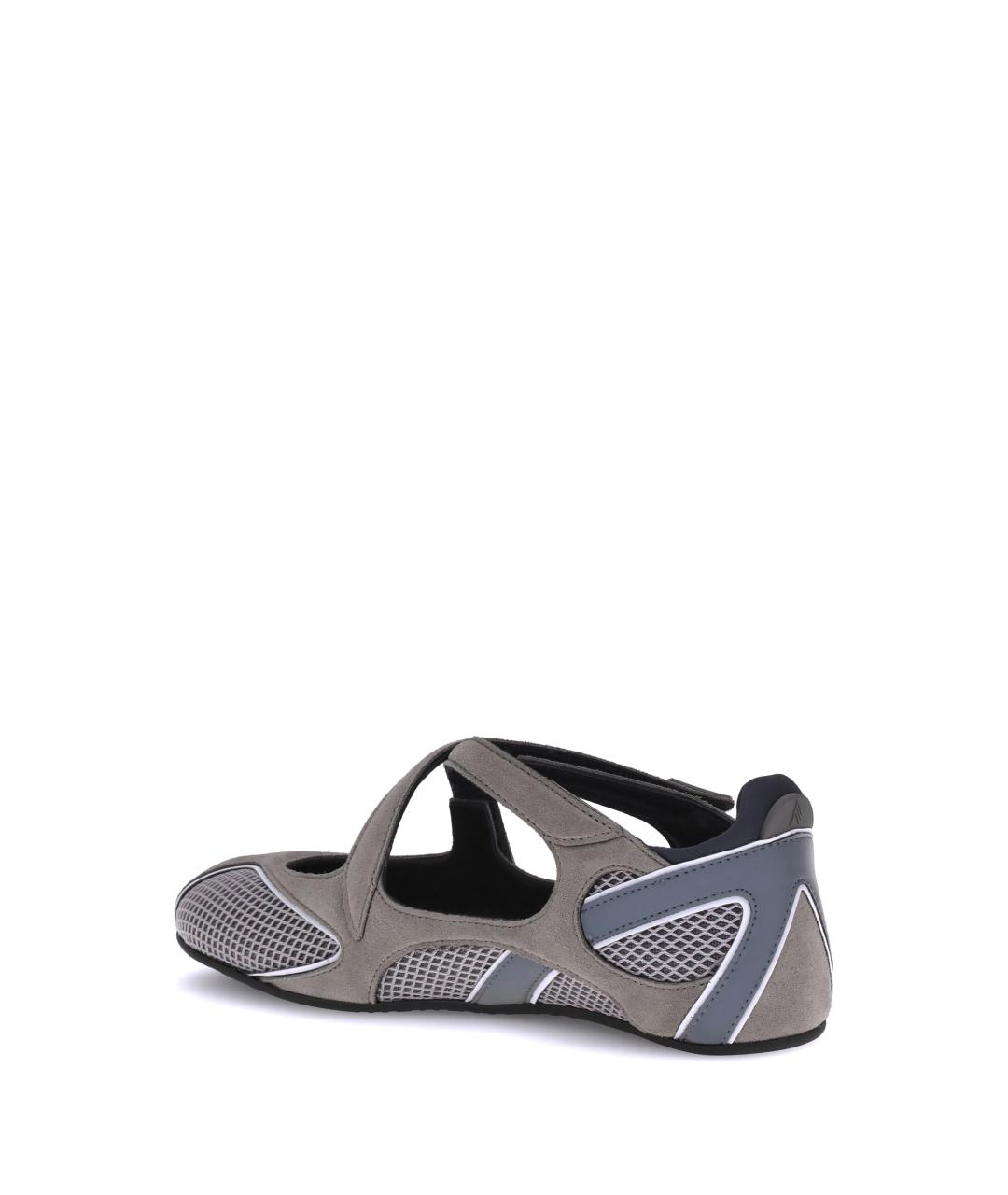 THE ATTICO Серые синтетические балетки, фото 3