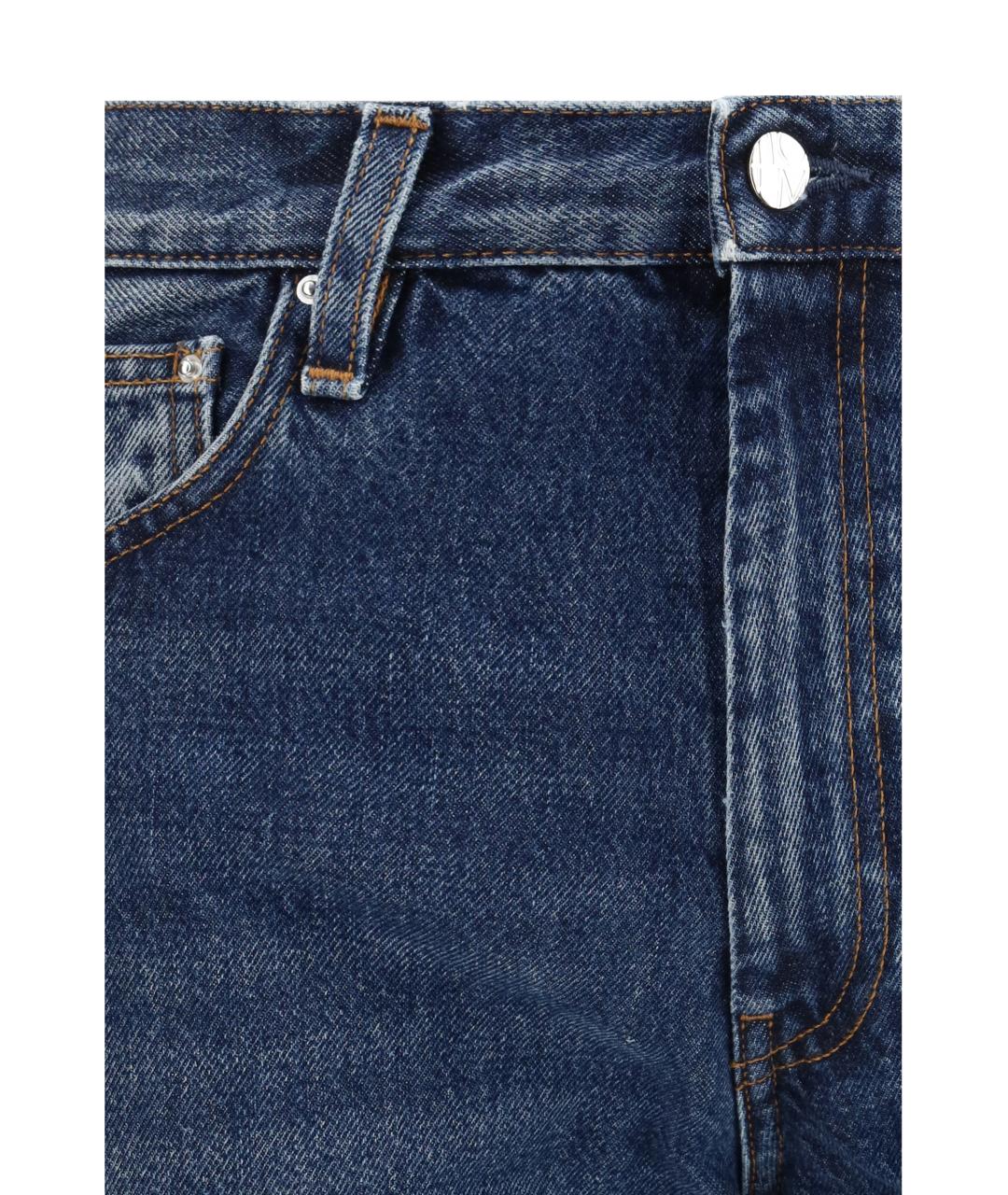 TOTEME Синие хлопковые прямые джинсы, фото 3