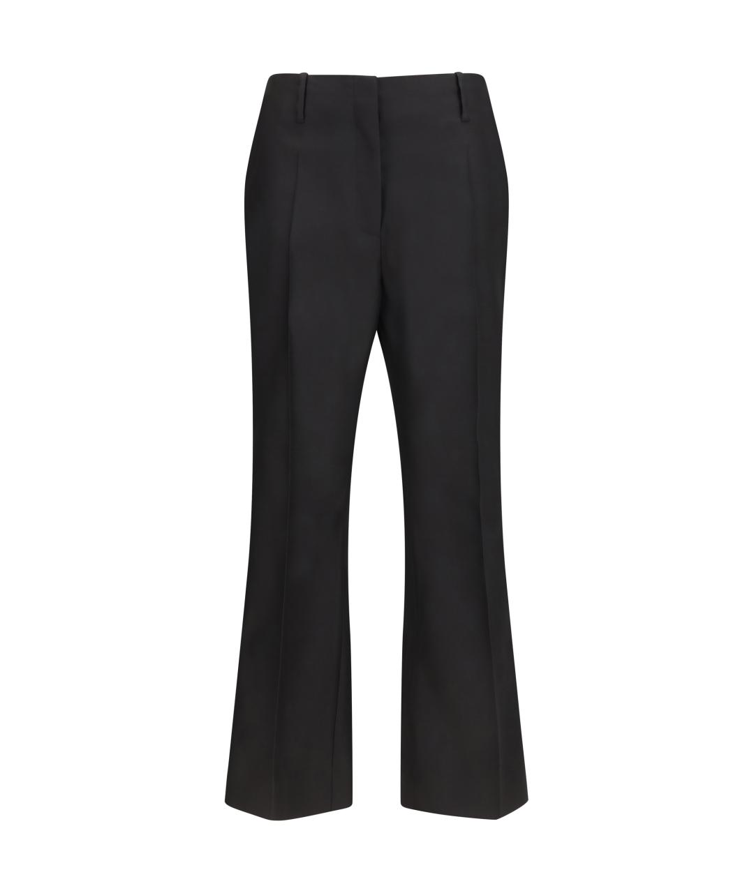 DRIES VAN NOTEN Черные шерстяные прямые брюки, фото 1