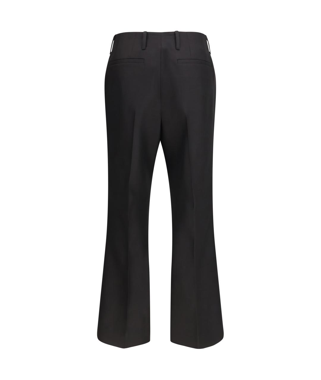 DRIES VAN NOTEN Черные шерстяные прямые брюки, фото 2