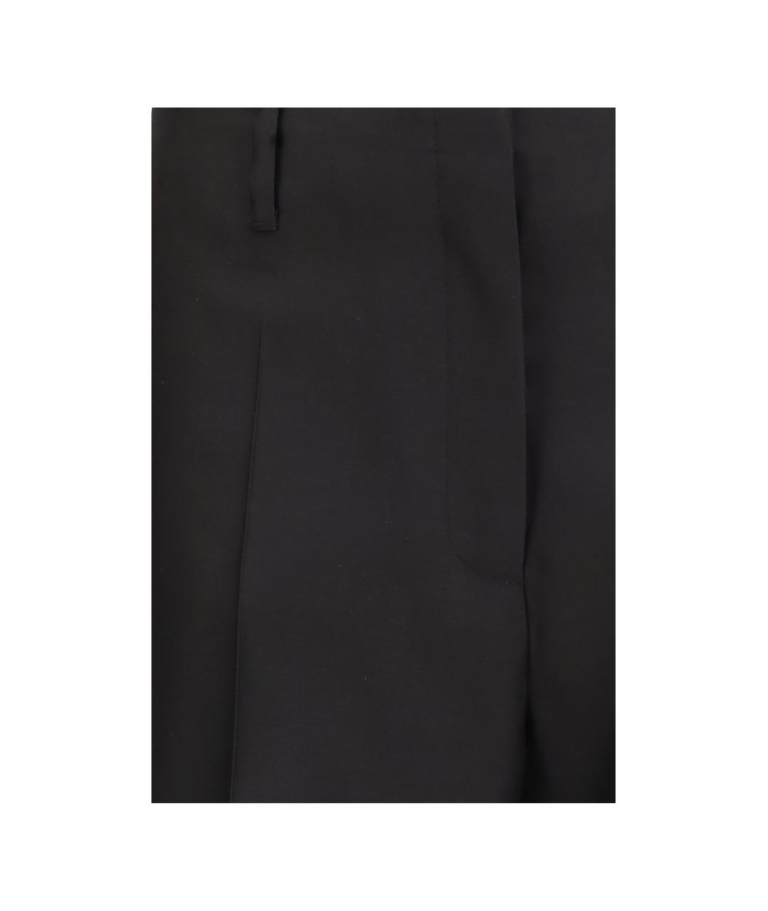 DRIES VAN NOTEN Черные шерстяные прямые брюки, фото 3