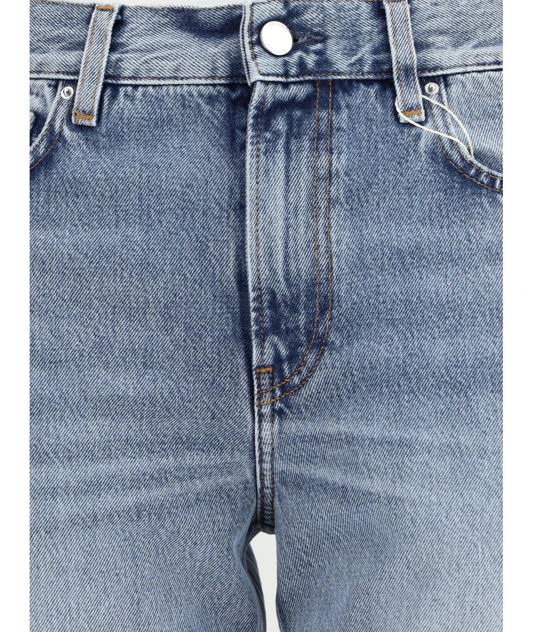 TOTEME Голубые хлопковые прямые джинсы, фото 3