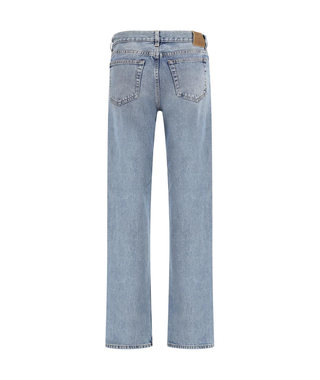 TOTEME Голубые хлопковые прямые джинсы, фото 2