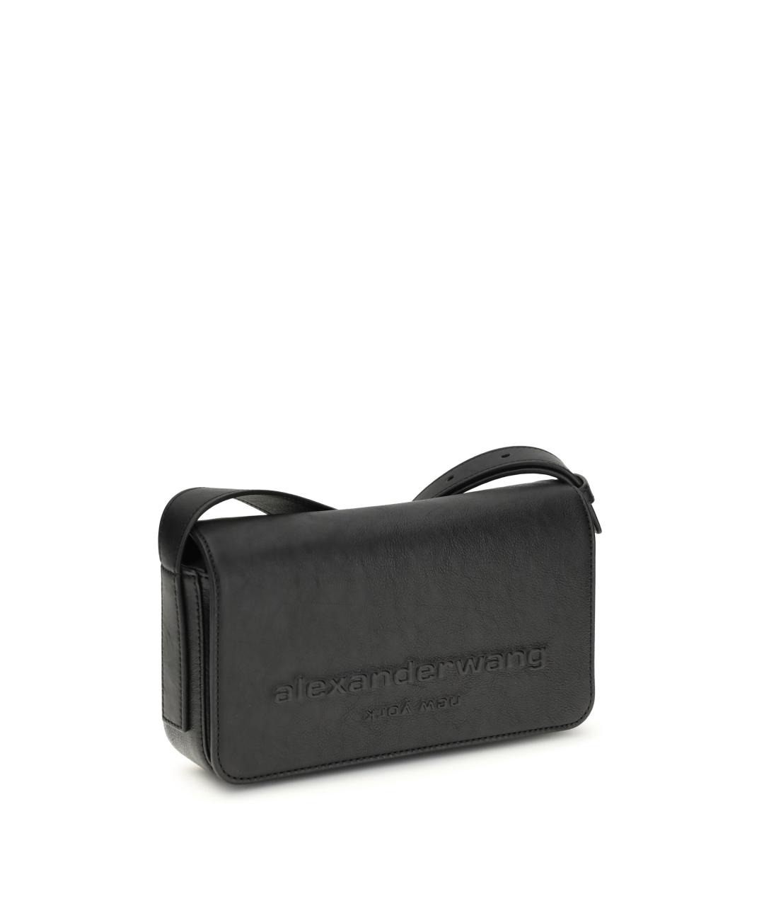 ALEXANDER WANG Черная кожаная сумка через плечо, фото 2