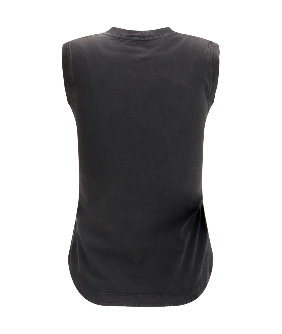 THE ATTICO Антрацитовая хлопковая майка, фото 2
