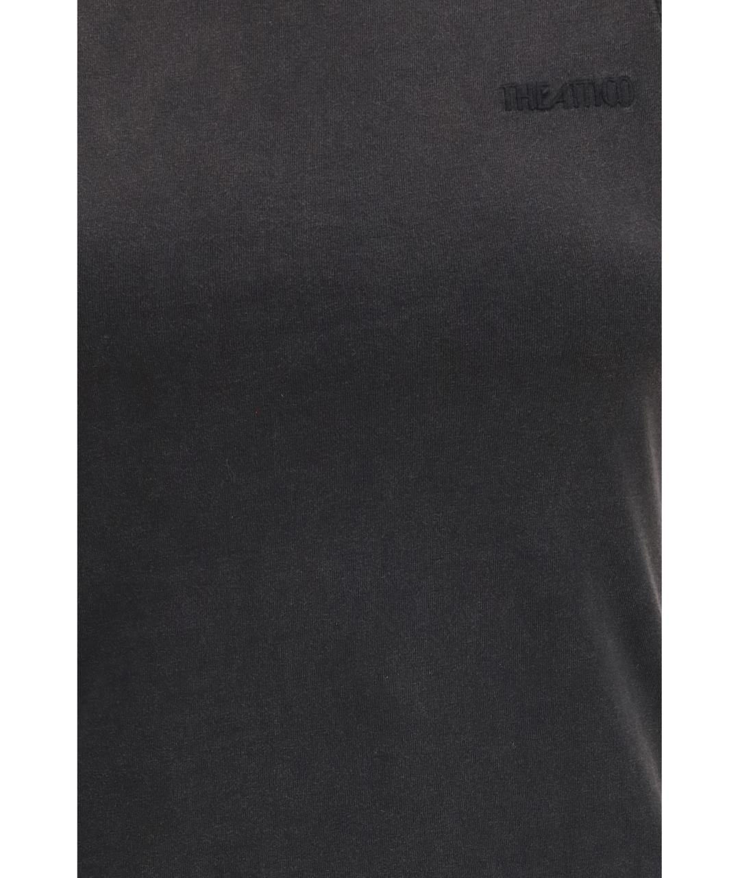 THE ATTICO Антрацитовая хлопковая майка, фото 3