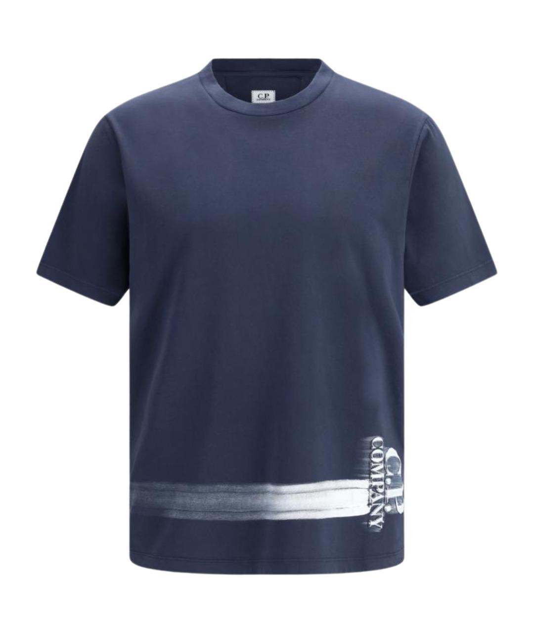 CP COMPANY Синяя хлопковая футболка, фото 1