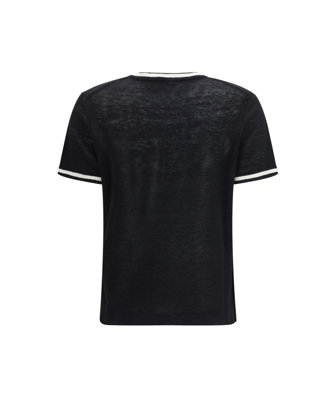 'S MAX MARA Черная льняная футболка, фото 2