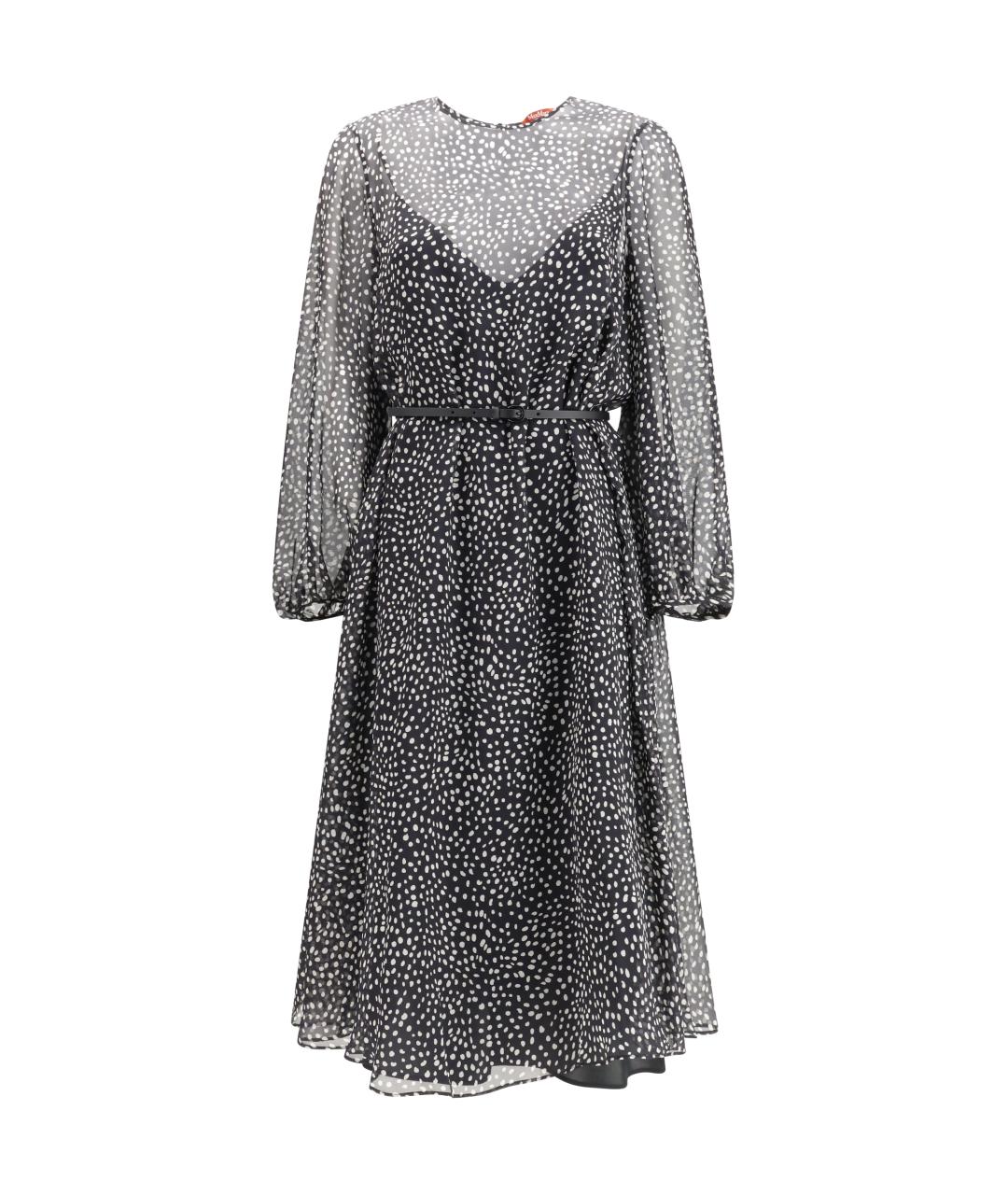 MAX MARA STUDIO Черное шелковое повседневное платье, фото 1