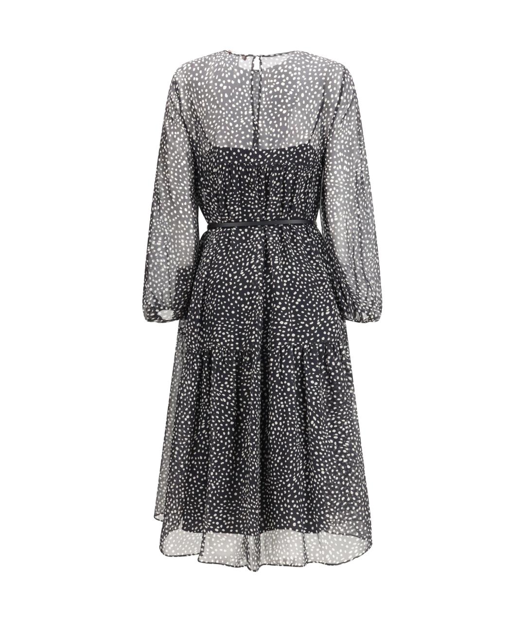 MAX MARA STUDIO Черное шелковое повседневное платье, фото 2