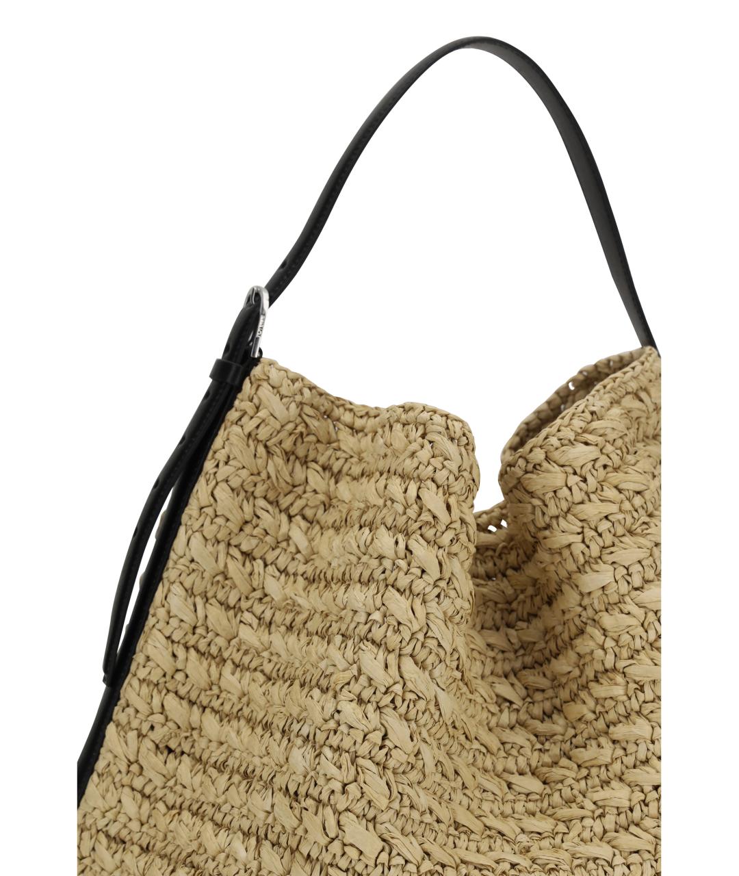 TOTEME Бежевая пелетеная сумка тоут, фото 4