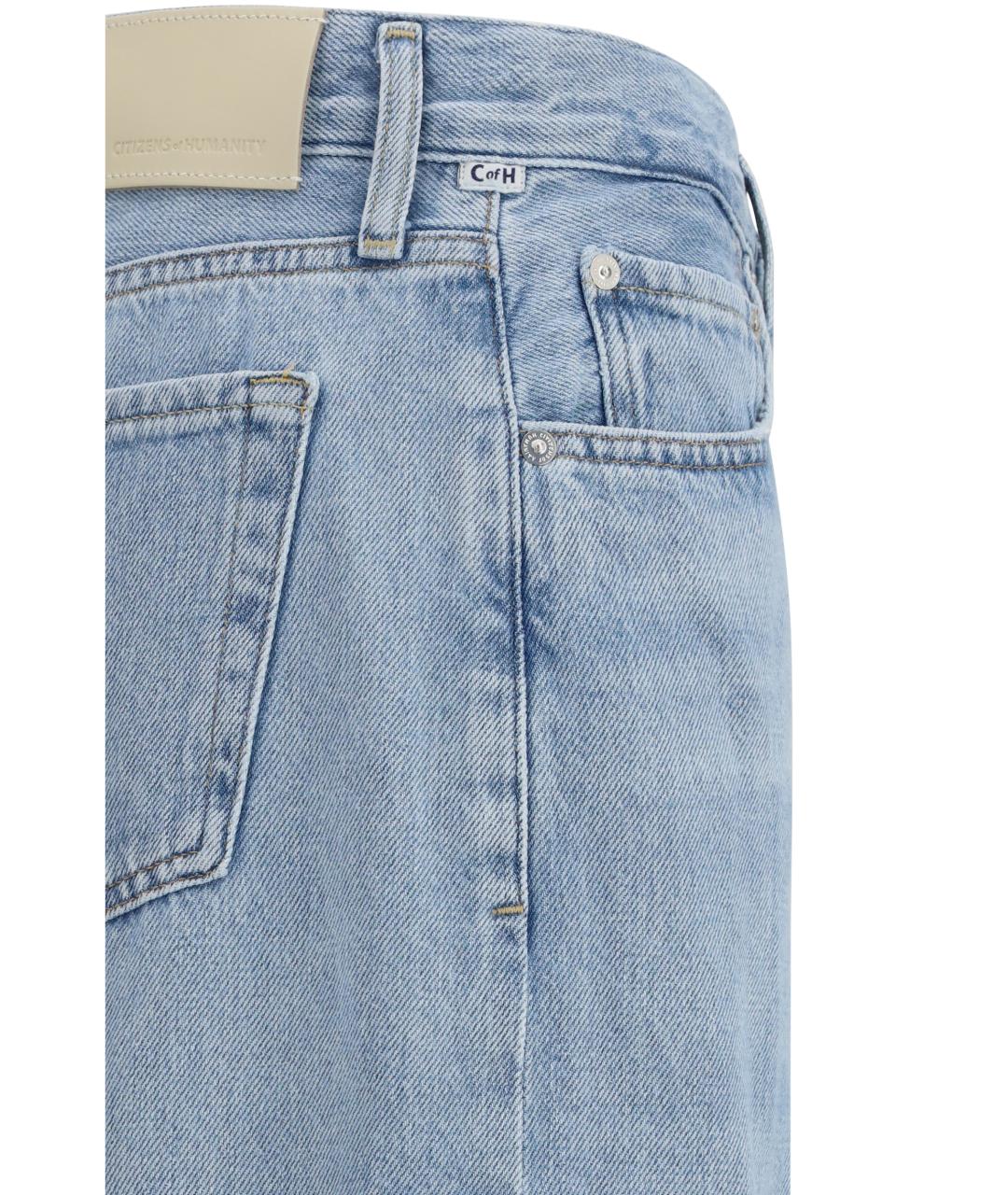 Citizien Of Humanity Голубые хлопковые прямые джинсы, фото 3