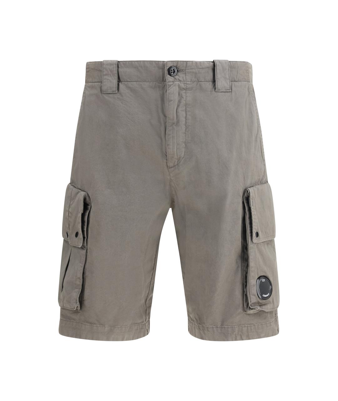 CP COMPANY Серые хлопковые шорты, фото 1