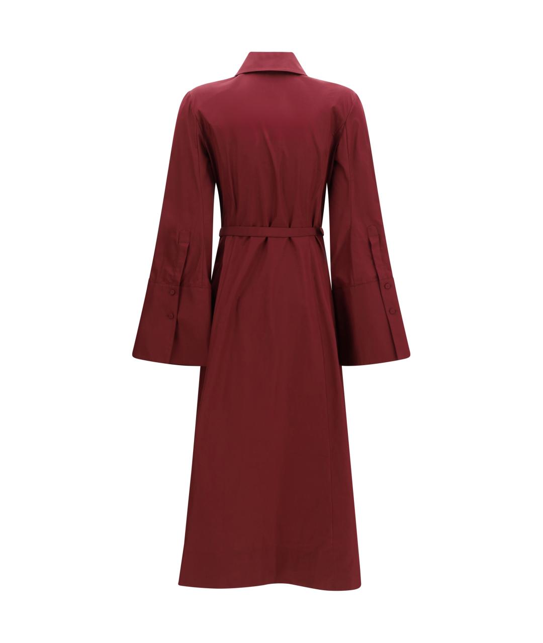 GABRIELA HEARST Бордовое хлопковое повседневное платье, фото 2