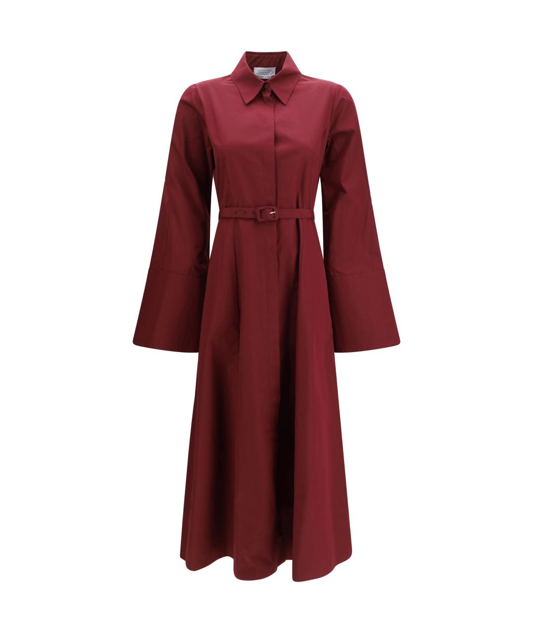 GABRIELA HEARST Бордовое хлопковое повседневное платье, фото 1
