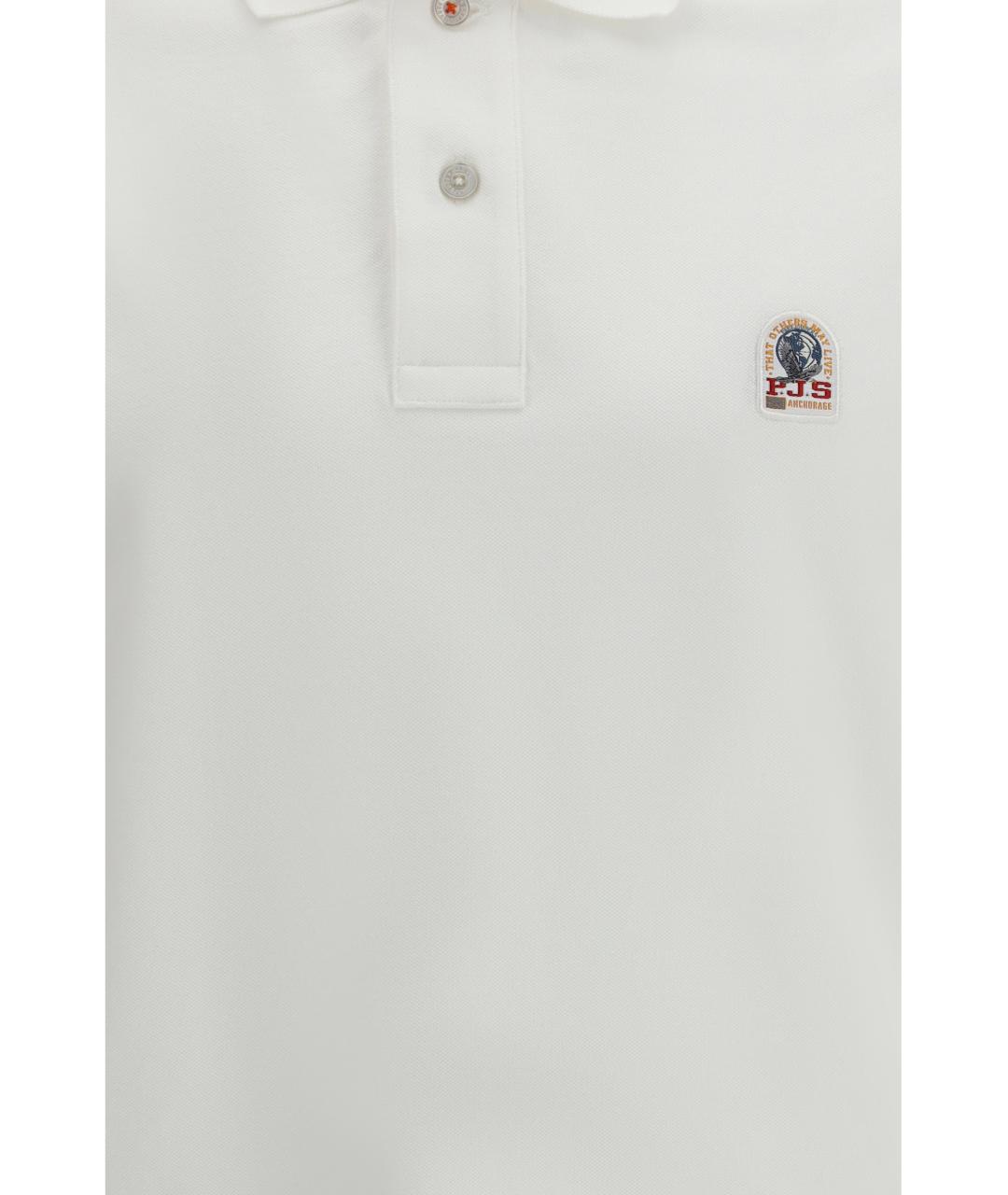 PARAJUMPERS Белое хлопковое поло с коротким рукавом, фото 3