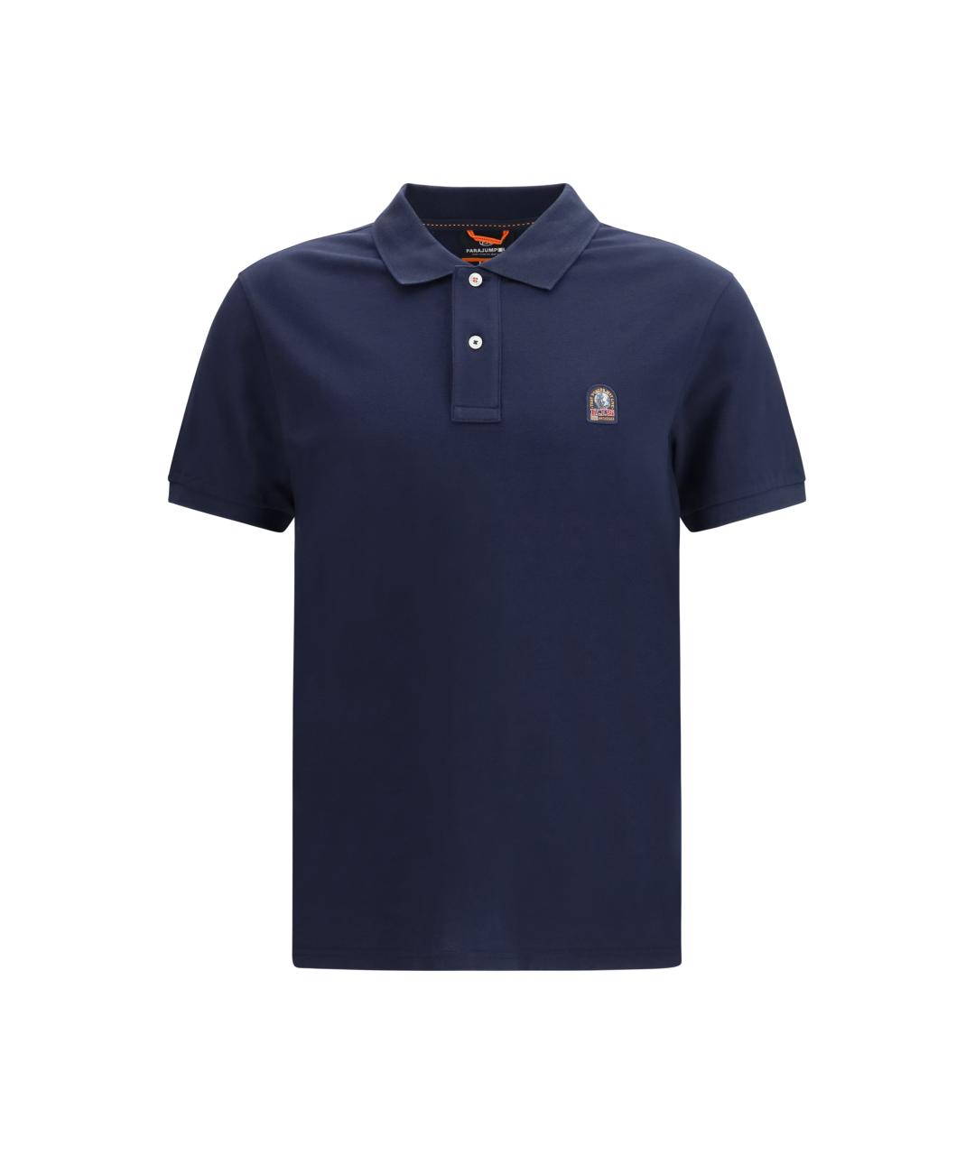 PARAJUMPERS Синее хлопковое поло с коротким рукавом, фото 1