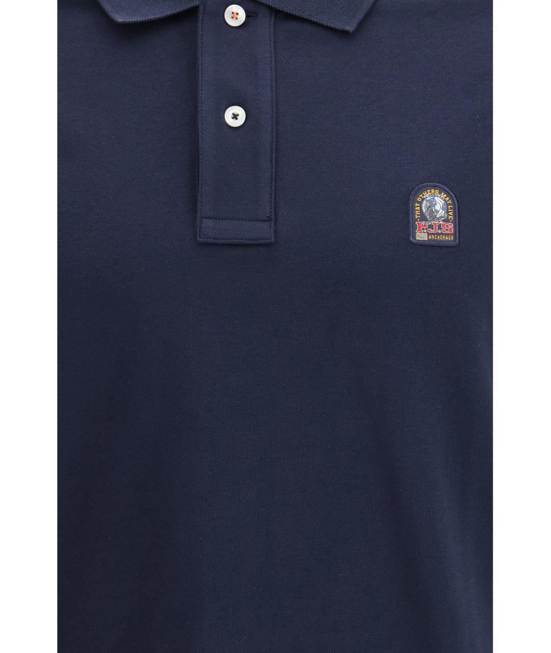 PARAJUMPERS Синее хлопковое поло с коротким рукавом, фото 3