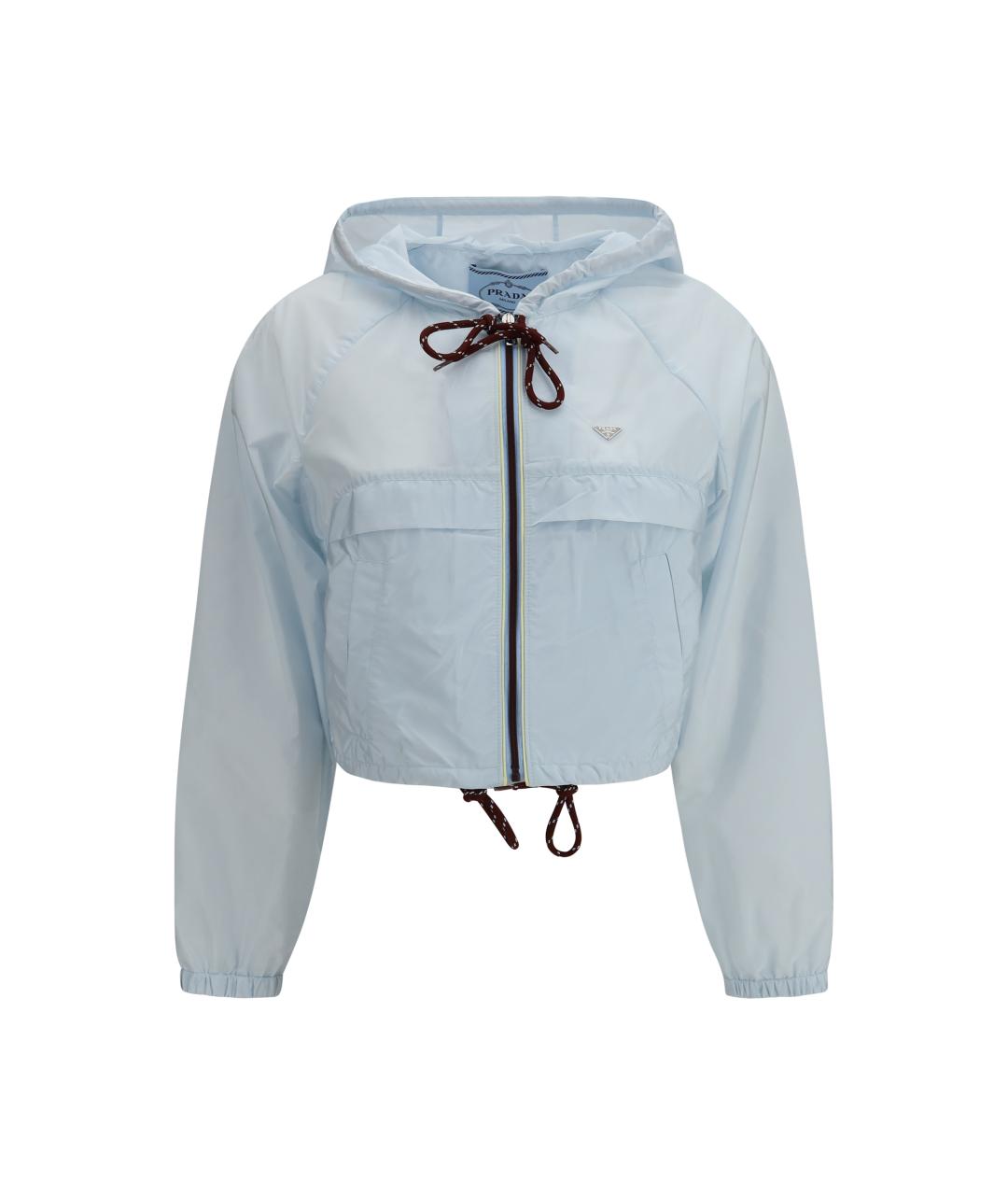 PRADA Голубая полиамидовая куртка, фото 1