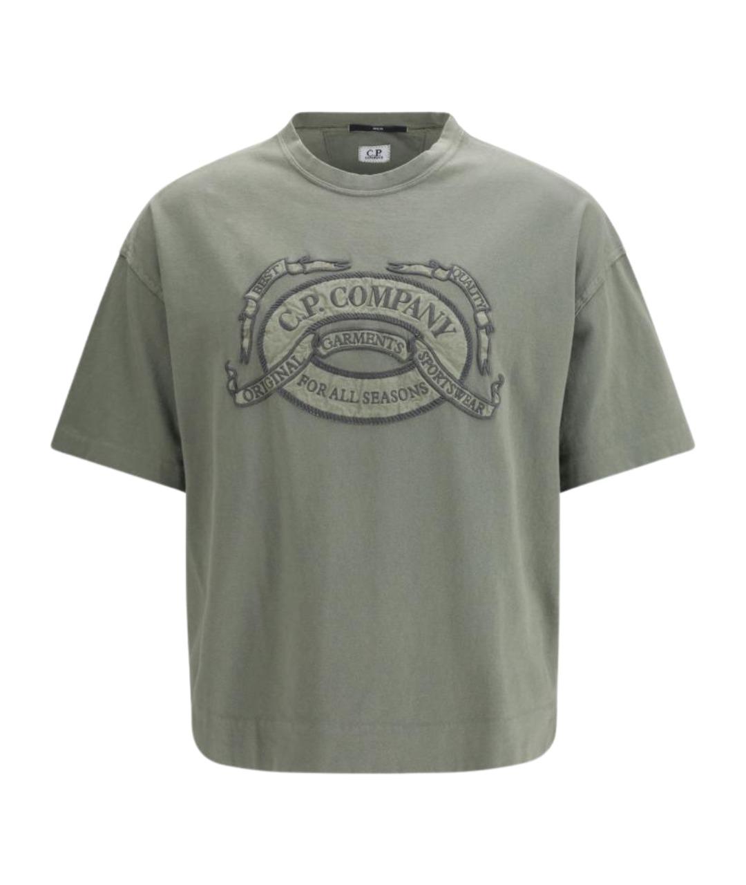 CP COMPANY Серая хлопковая футболка, фото 1