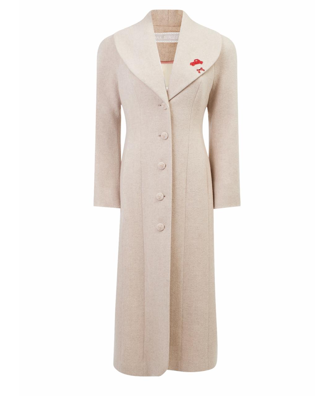 ULYANA SERGEENKO Бежевое кашемировое пальто, фото 1
