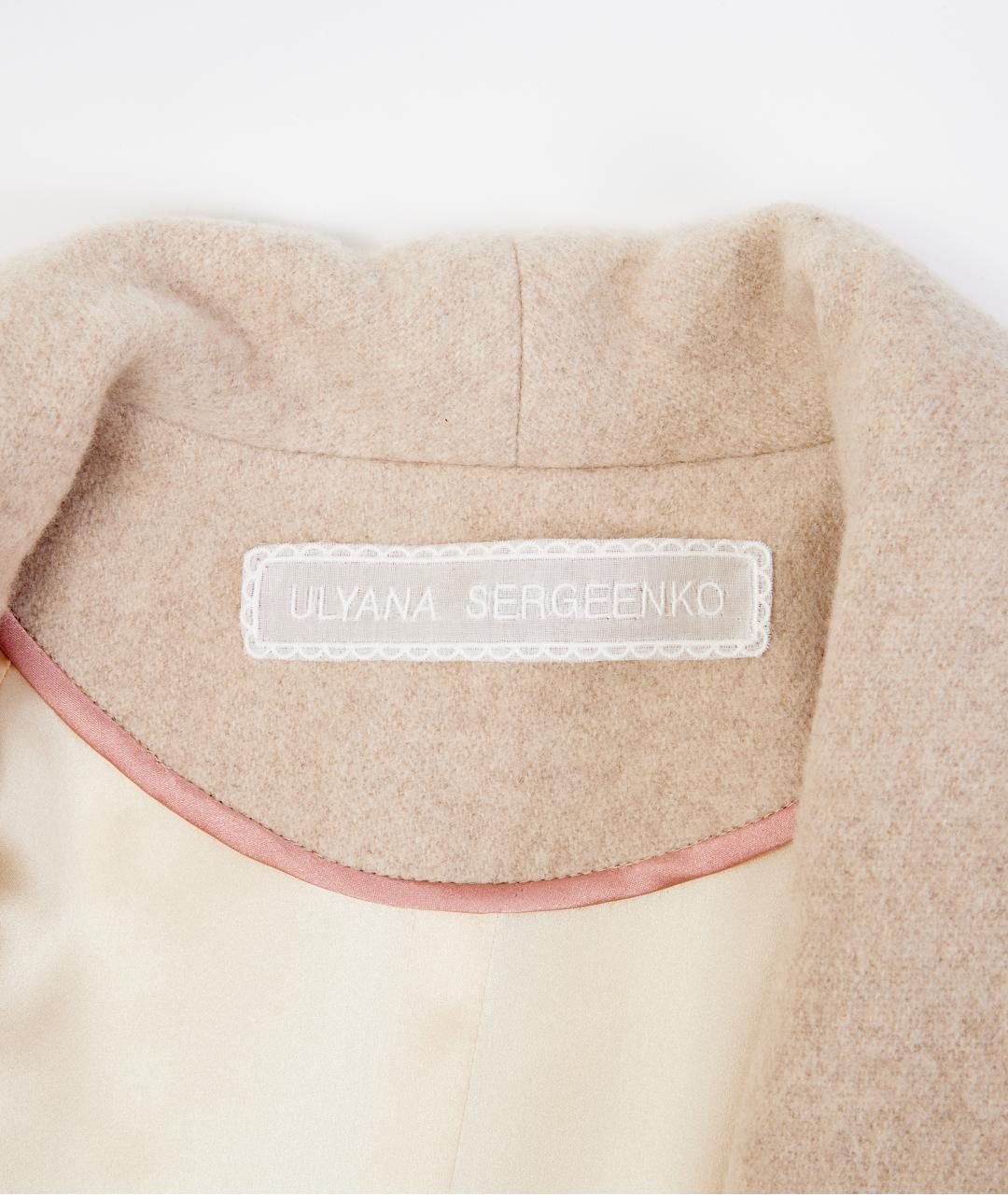 ULYANA SERGEENKO Бежевое кашемировое пальто, фото 3