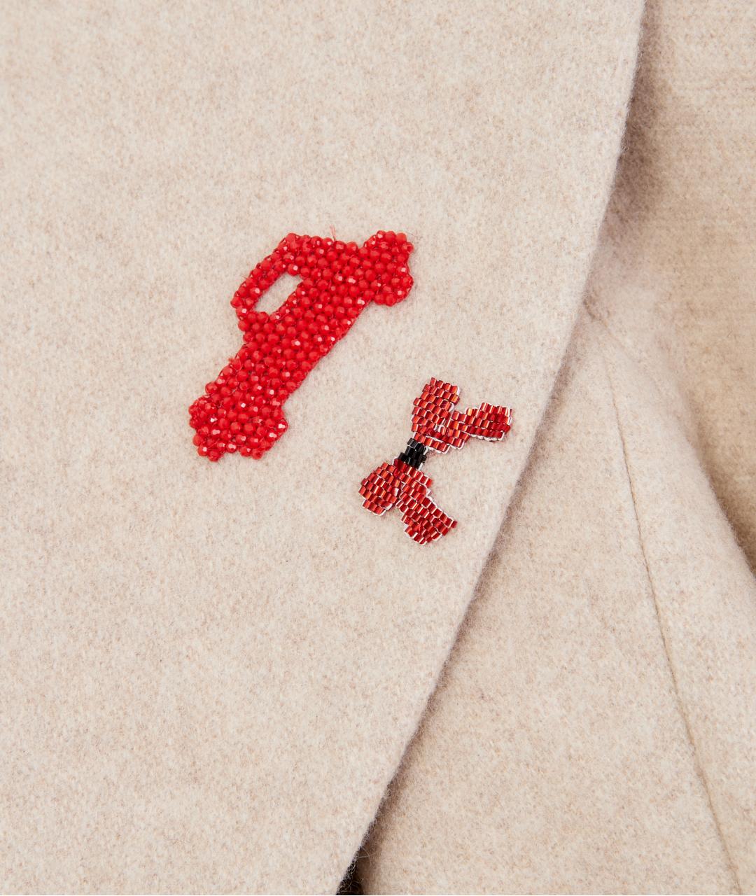 ULYANA SERGEENKO Бежевое кашемировое пальто, фото 4