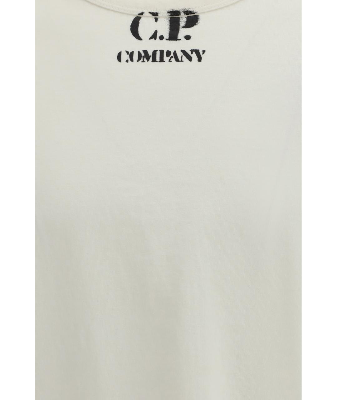 CP COMPANY Белая хлопковая футболка, фото 3