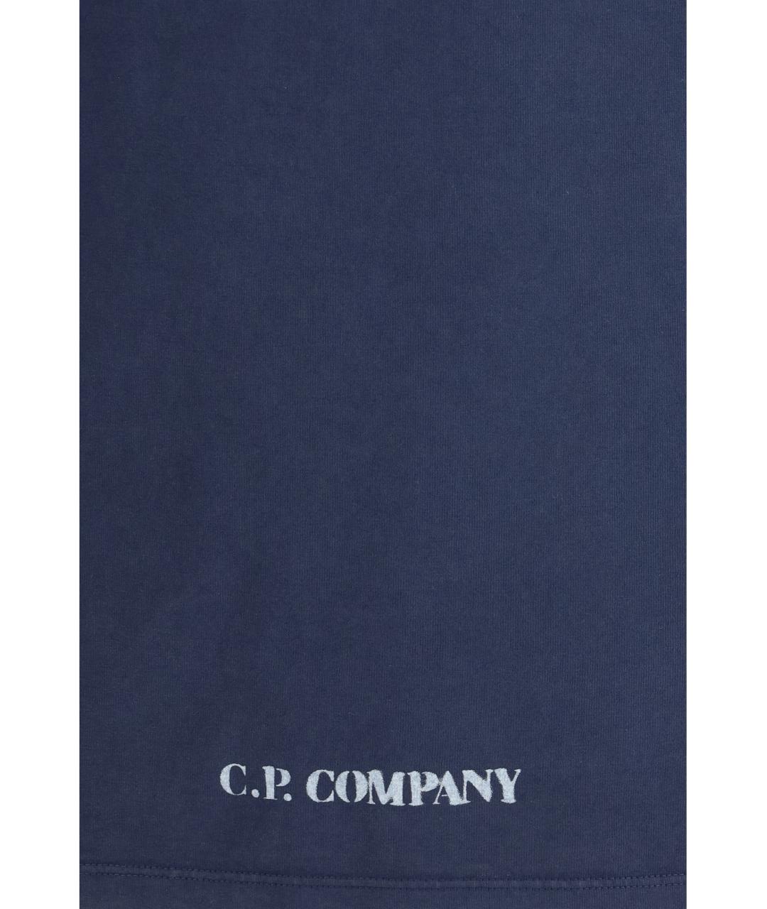 CP COMPANY Темно-синяя хлопковая футболка, фото 3