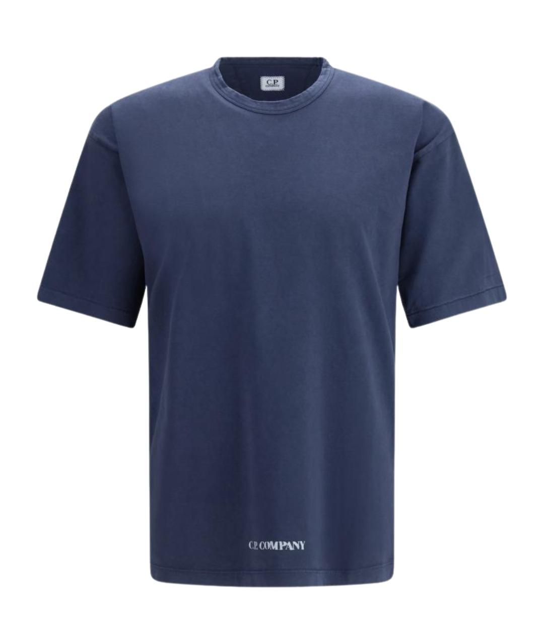 CP COMPANY Темно-синяя хлопковая футболка, фото 1
