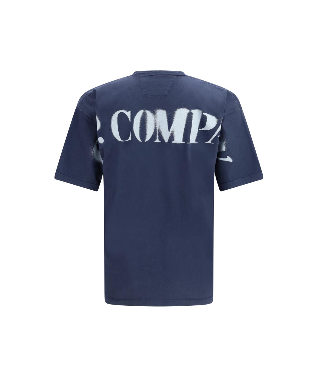 CP COMPANY Темно-синяя хлопковая футболка, фото 2