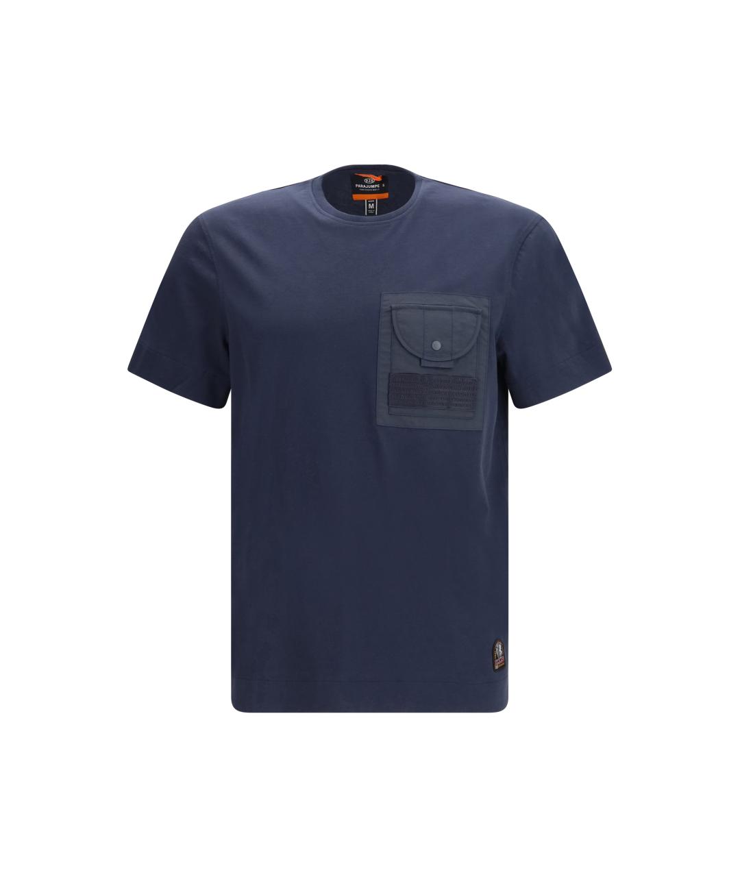 PARAJUMPERS Синяя хлопковая футболка, фото 4