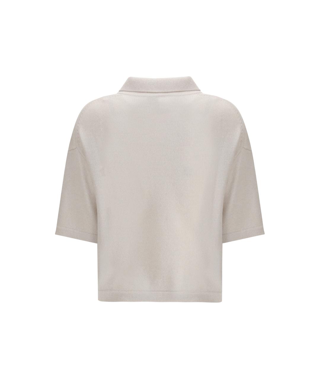 ALLUDE Белая кашемировая футболка, фото 2