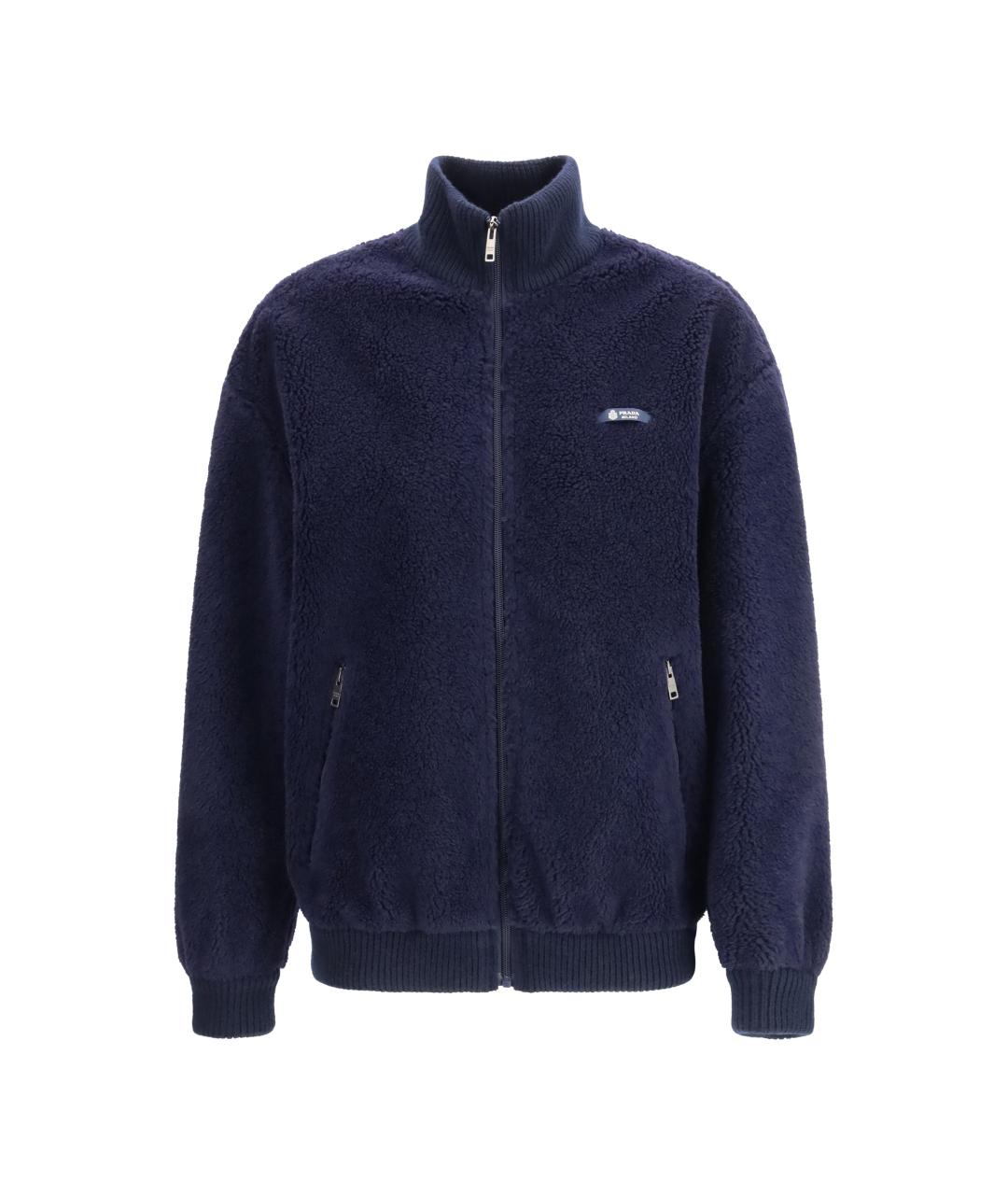 PRADA Темно-синяя полиамидовая куртка, фото 1