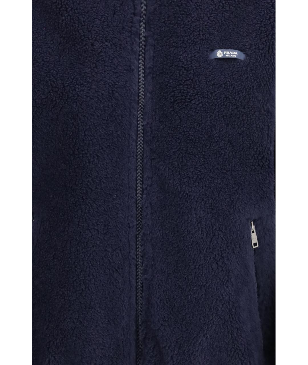 PRADA Темно-синяя полиамидовая куртка, фото 3