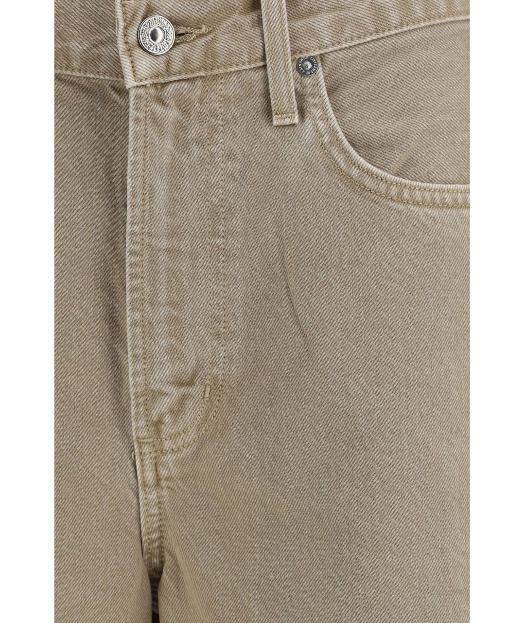 Citizien Of Humanity Бежевые хлопковые прямые джинсы, фото 3