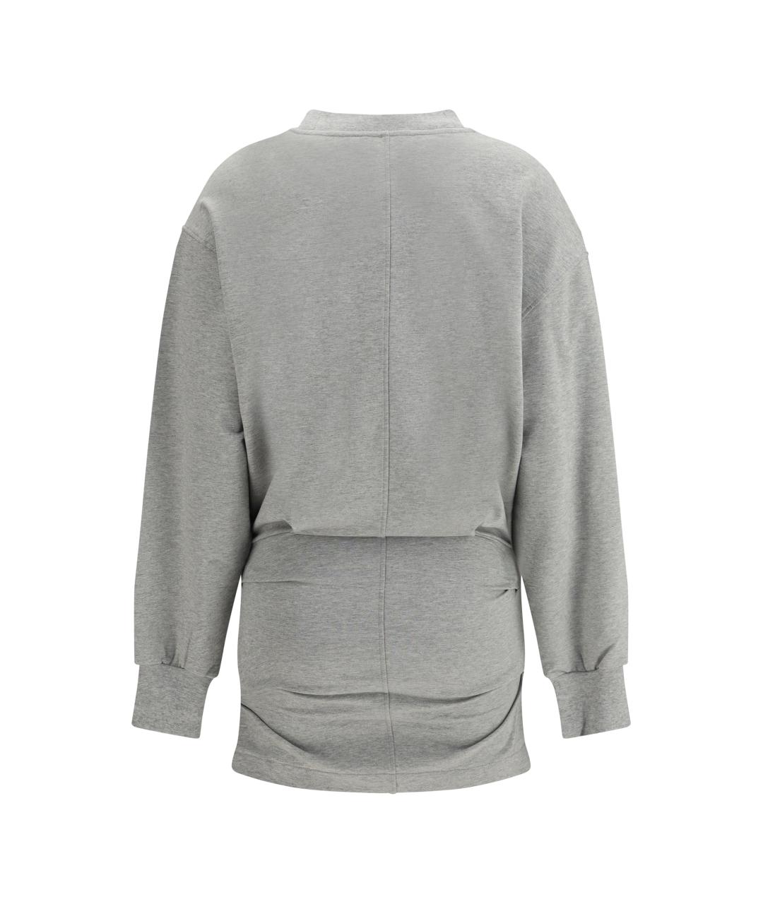 THE ATTICO Серое хлопковое повседневное платье, фото 2