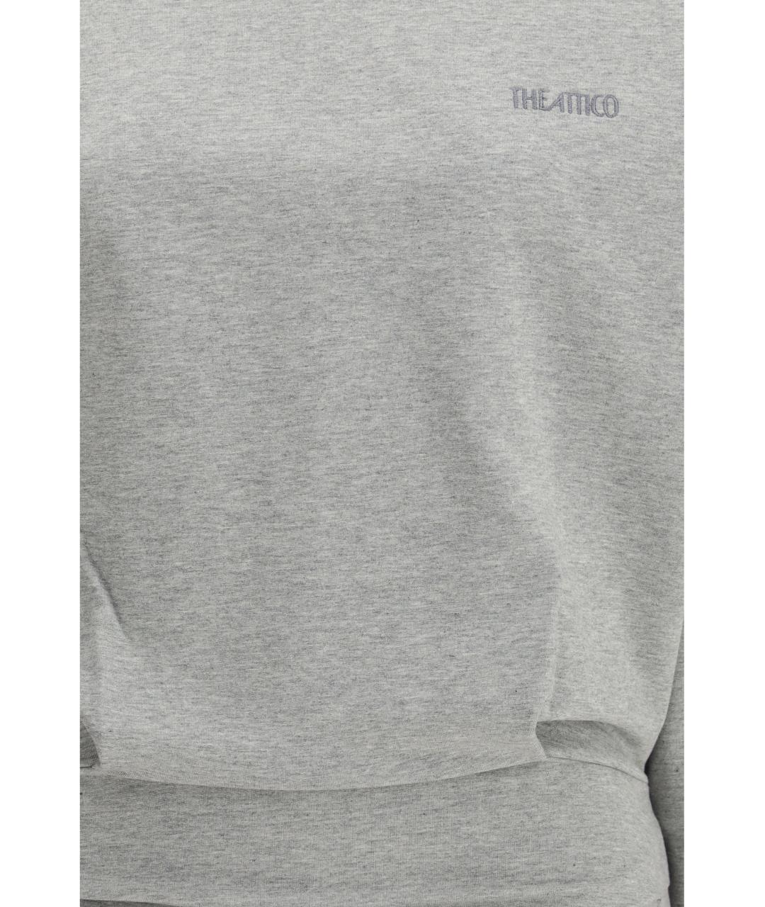 THE ATTICO Серое хлопковое повседневное платье, фото 3