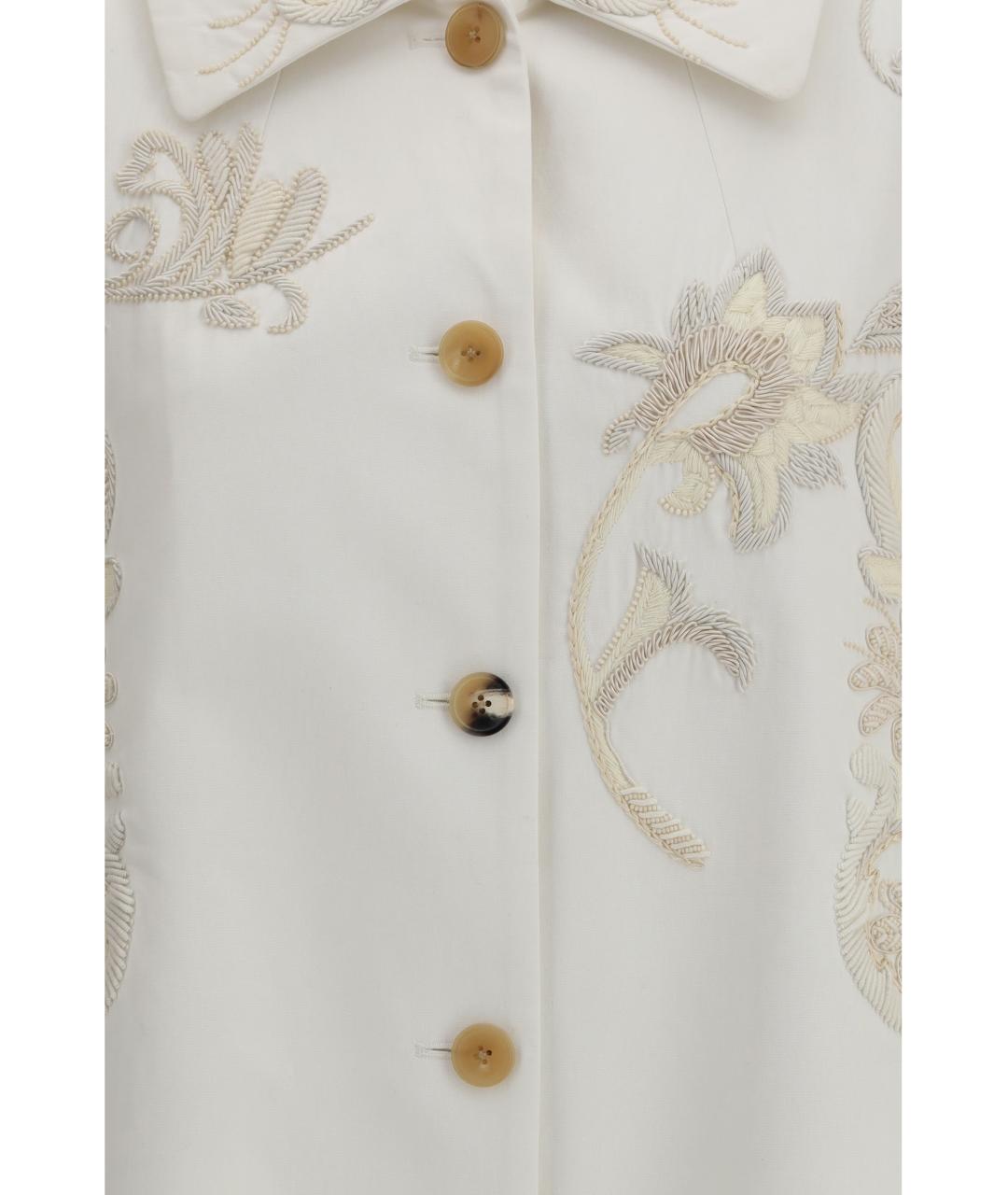 DRIES VAN NOTEN Белое хлопковое пальто, фото 3