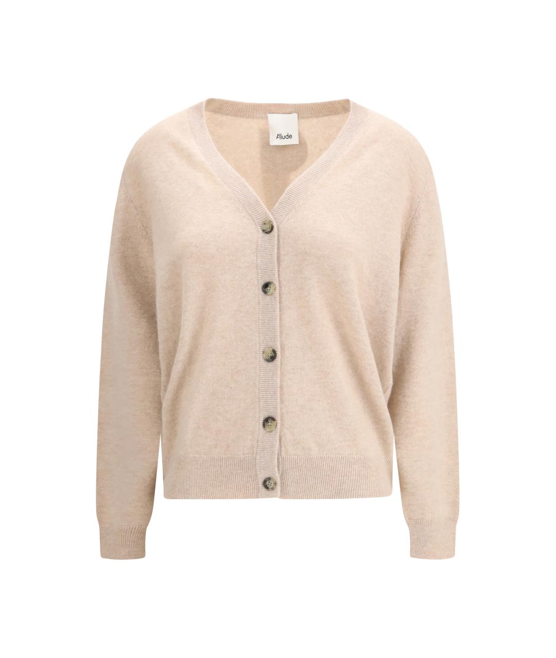 ALLUDE Бежевый кашемировый кардиган, фото 1
