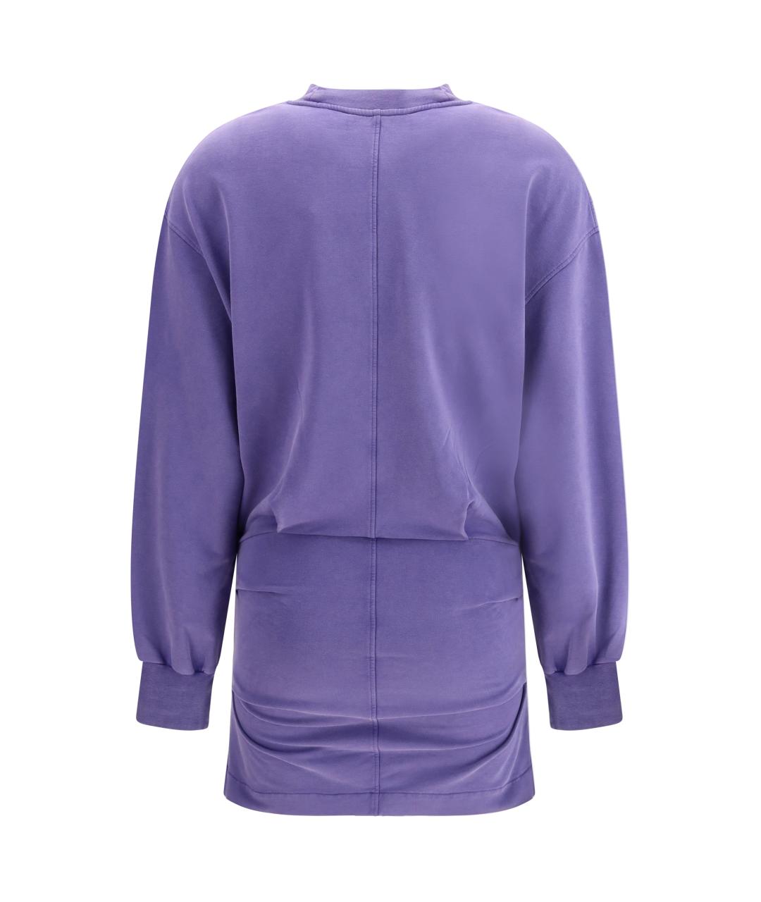 THE ATTICO Фиолетовое хлопко-эластановое повседневное платье, фото 2