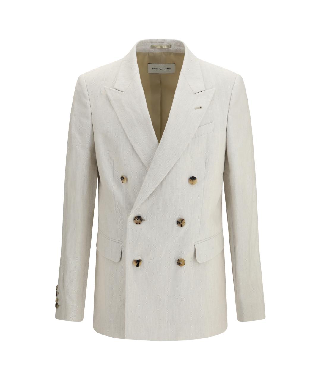 DRIES VAN NOTEN Белый хлопковый пиджак, фото 1